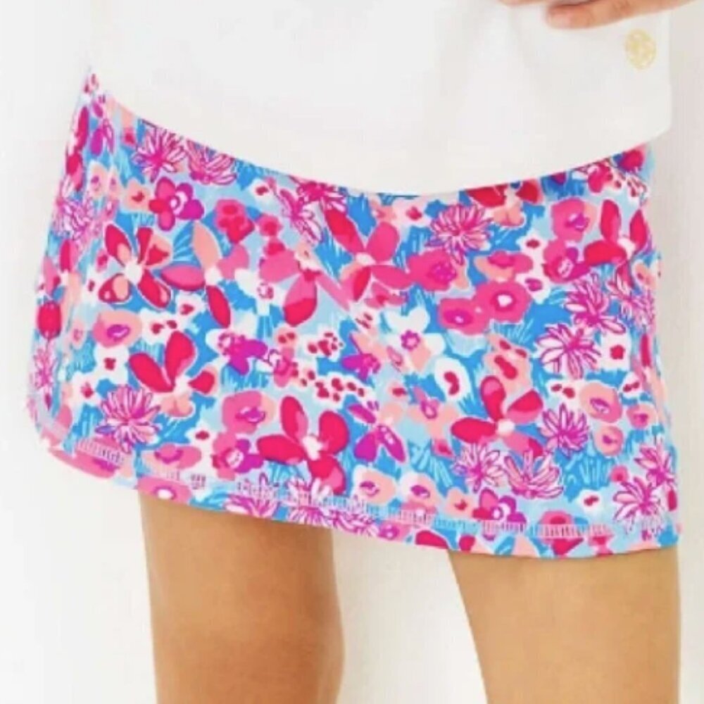 Lilly Pulitzer girls mini Aila skort UPF 50+ in aura pink baby bloomer XL NWT